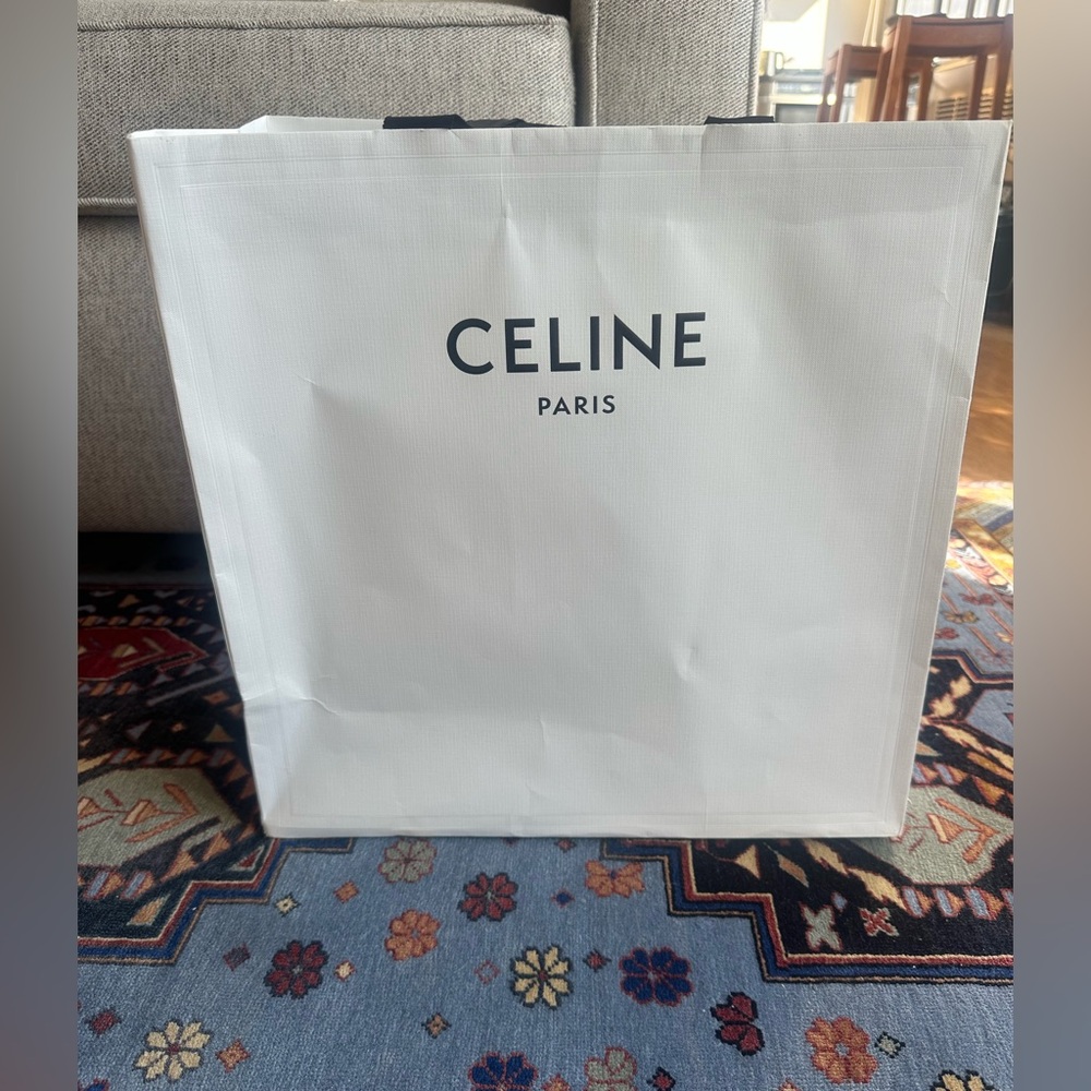 Celine TEEN SUPPLE CELINE CLASSIC PANIER IN RAFFIA AND CALFSKIN - Picture 10 of 11